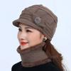 Women's Winter One-piece Hat Cycling Windproof Warm Hat Bib Integrated Plus Velvet Thick Knitted Woolen Hat