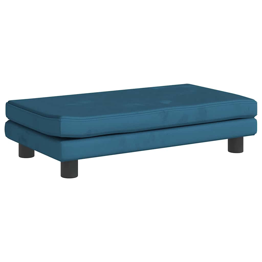 Children s Sofa with Footstool Blue 100 x 50 x 30 cm Velvet