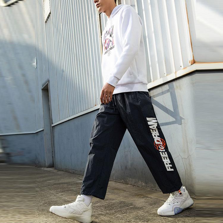 Anta Свободная толстовка с капюшоном с логотипом баскетбольной серии, мужская толстовка белого цвета 152211743-1