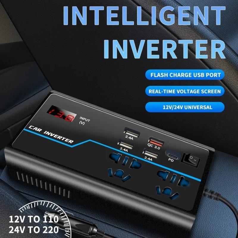 FESTBERG G9/G10 Автомобильный инвертор 12В/24В в 110В/220В Type-C Быстрая зарядка Прикуриватель Автомобильный электрический преобразователь
