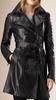 Trench Coat Halloween Casual Formal Stylish Women's Black Real Lambskin Leather