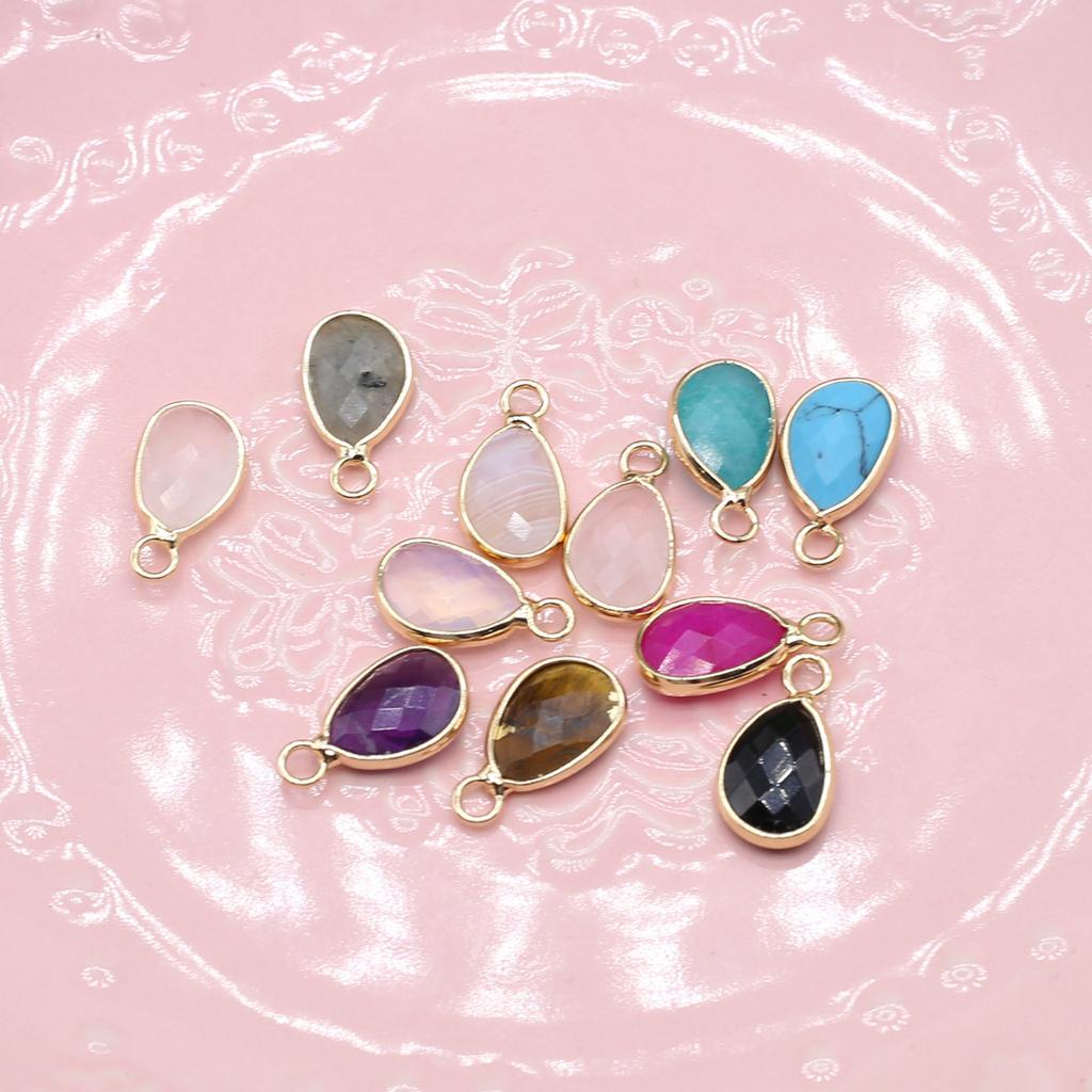 3 шт. небольшой кулон из натурального камня агаты/розовый кварц граненый кулон для изготовления ювелирных изделий DIY ожерелье серьги браслет аксессуар