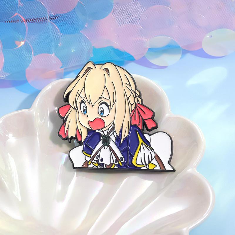 Очаровательная брошь-значок из сплава в стиле аниме для девочек для модных курток и пальто