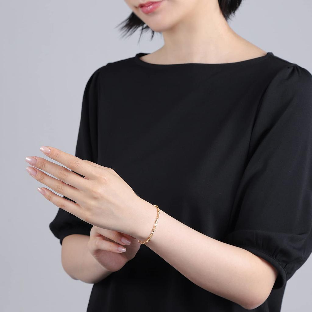 Браслет-цепочка из золота K18 18 карат, ширина 3 мм, длина 18 см, выбираемый размер, застежка-кольцо, унисекс [Speranza]