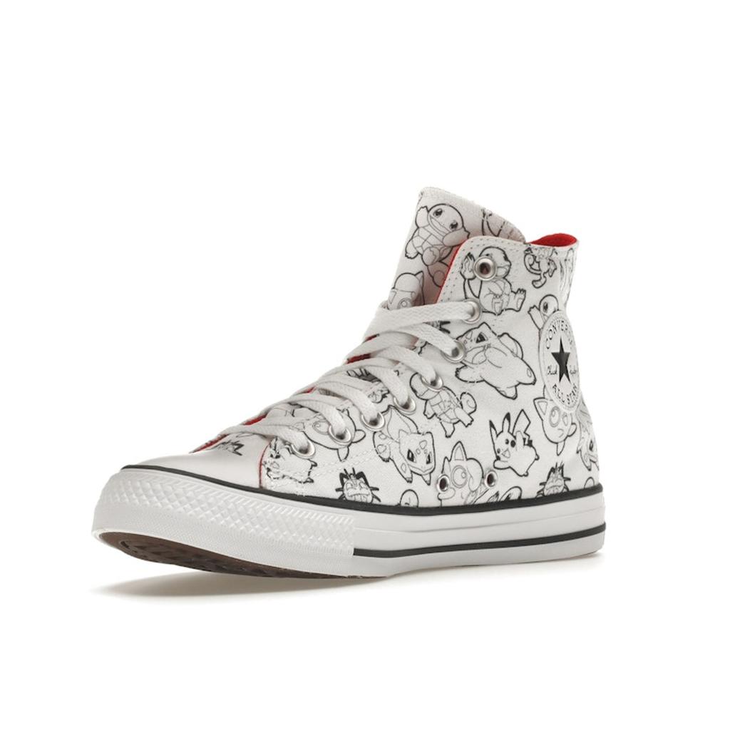 Pokemon x Converse Chuck Taylor All Star High Кроссовки Унисекс Белый Черный Университетский Красный A01651C