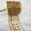 1Meter Stainless Steel Chain Colorful Enamel Daisy Flower Beaded Charm Paper Clip Chain for DIY Jewelry Making Necklace Bracelet