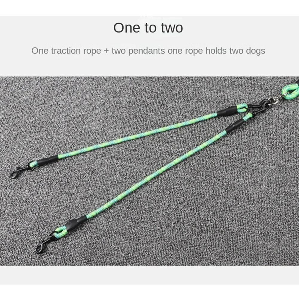 Wave Pattern Two Dog Lead Rope Anti-Winding Pet Walking Rope Anti-Tangle Dual Dog Leash Small Dogs