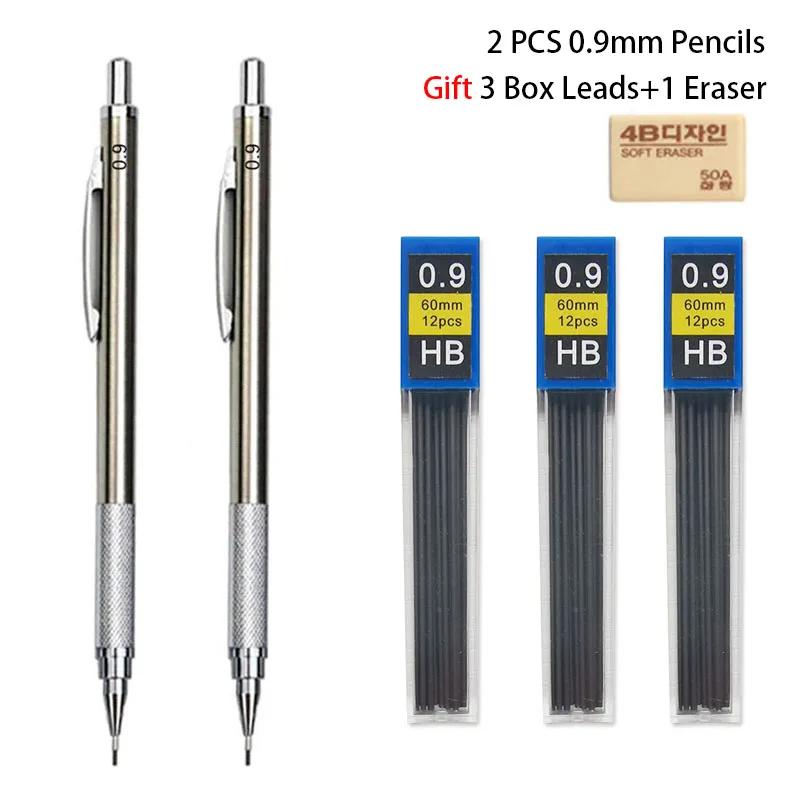 0.3 0.5 0.7 0.9 1.3 2.0 3.0mm Mechanical Pencil Full Metal Art Drawing Painting Automatic Pen Office School Supply Stationery