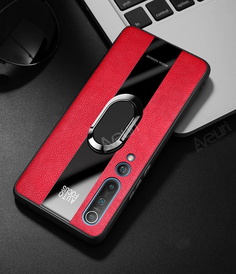Роскошный чехол для телефона из искусственной кожи для Xiaomi Mi Poco X3 NFC X3 Pro Redmi Note 9S 8 9 Pro Чехол с кольцом-держателем Силиконовый защитный чехол