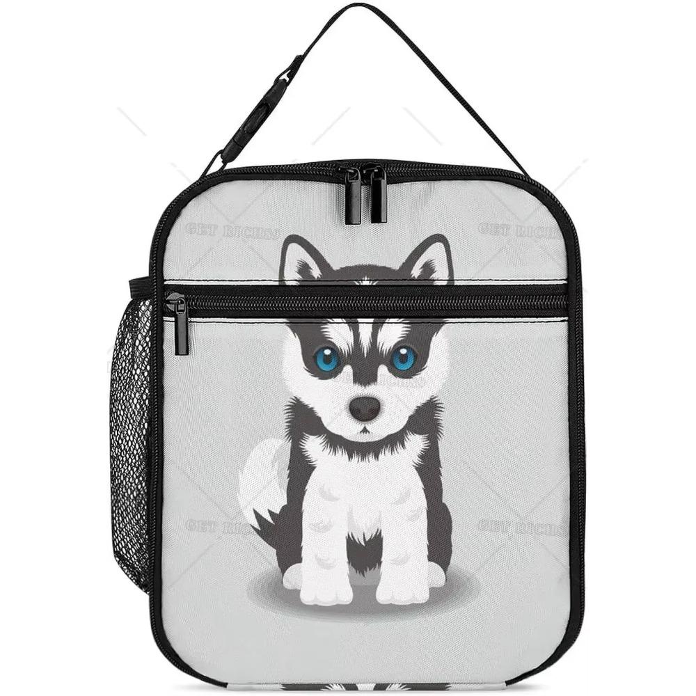 Милые животные изолированные сумки для ланча для женщин и мужчин прочные ланч-боксы для взрослых с изображением собак из мультфильмов, многоразовые ручные сумки-холодильники