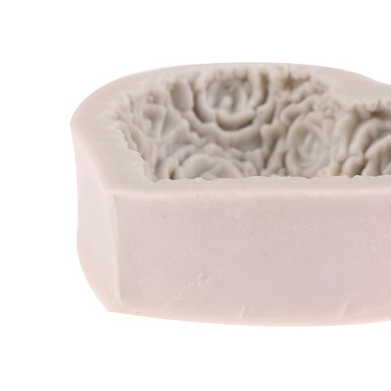 1Pc Heart Rose Flowers Shape Silicone Mould Diy Fondant Chocolate Soap Mold Candle Polymer Clay Molds Crafts Base Tool