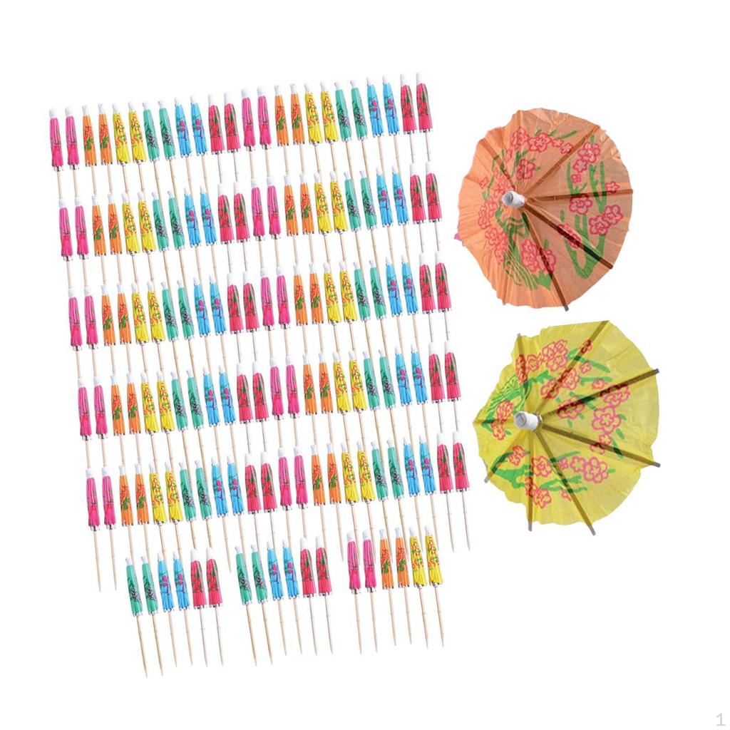 Paper Cocktail Parasols Drink Fruit Cake Sticks Crafts Novelty Disposable Food Picks Mini
