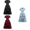 Vintage Renaissance Square Neck Short Sleeve Dress Medieval Pastoral Cosplay Dress