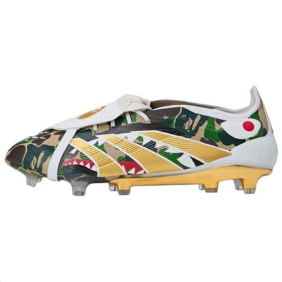 BAPE x Adidas PREDATOR ELITE Футбольные бутсы Мужские Коричневые Зеленые JS3104