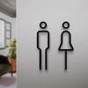 Fashion Black Gold Color Toilet Sign Plate Brass Wash Room Door Wall Label Sticker Wc Holder Signage Board