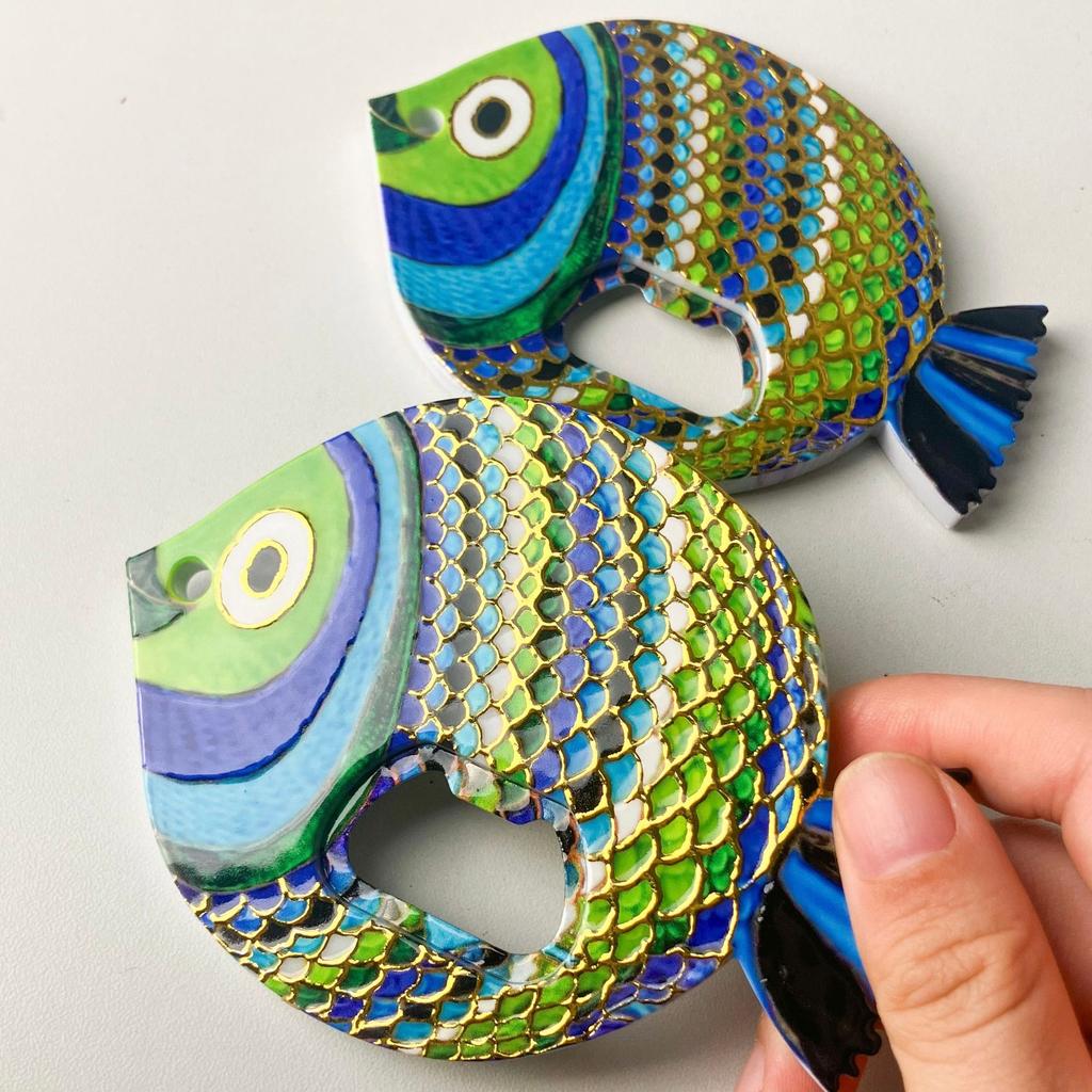 New Fat Head Fish Bottle Opener Refrigerator With Melamine Material Embossed Texture Hot Stamping Technology