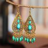 Ethnic Style Dangle Earrings for Women Retro Boho Acrylic Water Drop Earring Female Jewelry Accessories