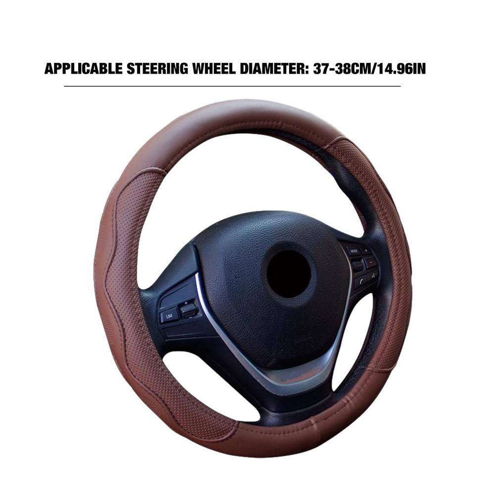 Нескользящий кожаный чехол 37-38 см, декоративный чехол на руль автомобиля, протектор рулевого колеса автомобиля