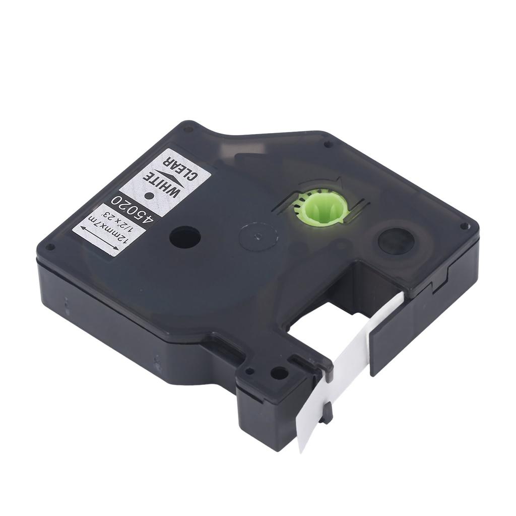 Label Maker Tape 12mm 23ft Long Waterproof Oil Resistant Even Ink Long Lasting Labeler Tape for