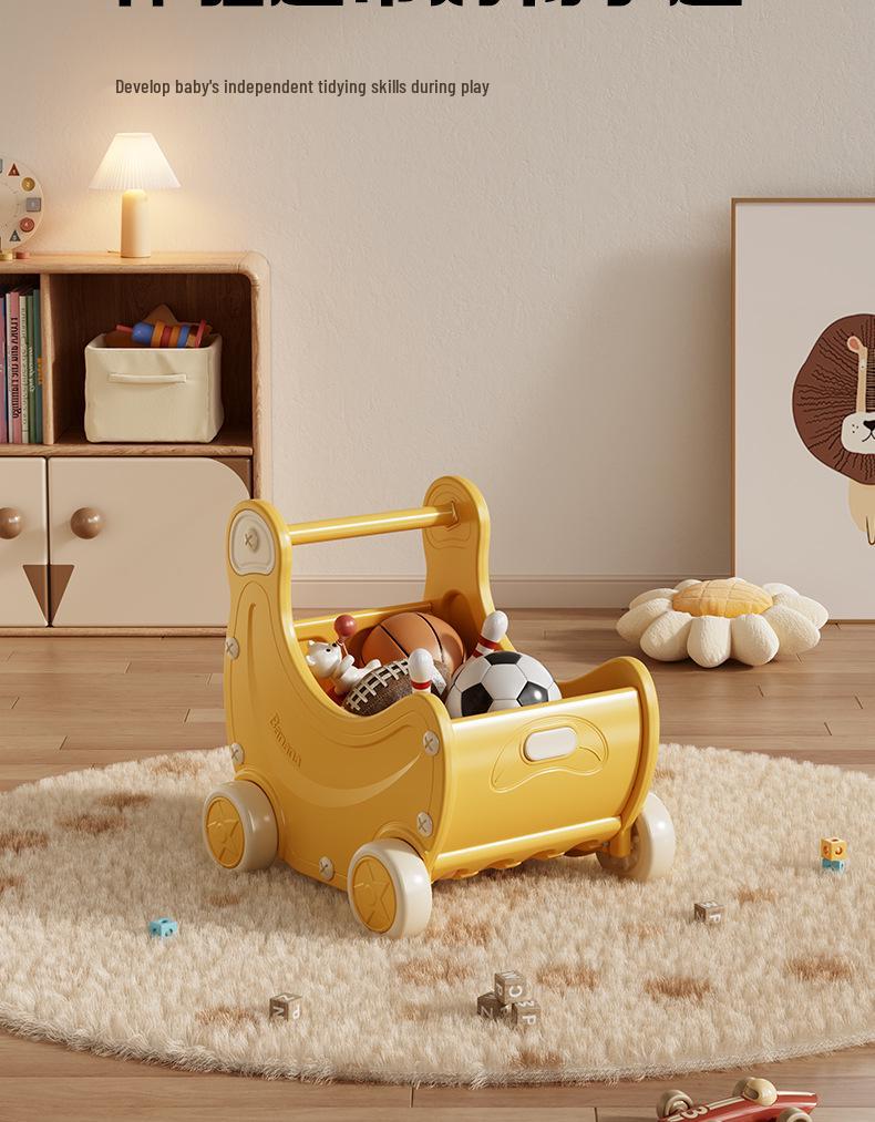 Детская тележка для игрушек на тему бананов: Органайзер для хранения пазлов и ролевых игр для раннего развития