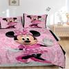 Minnie Mouse Pink Adventure Print 3Pcs Bedding Setduvet Cover With 2 Bedropillowcase Home Birthday Gift