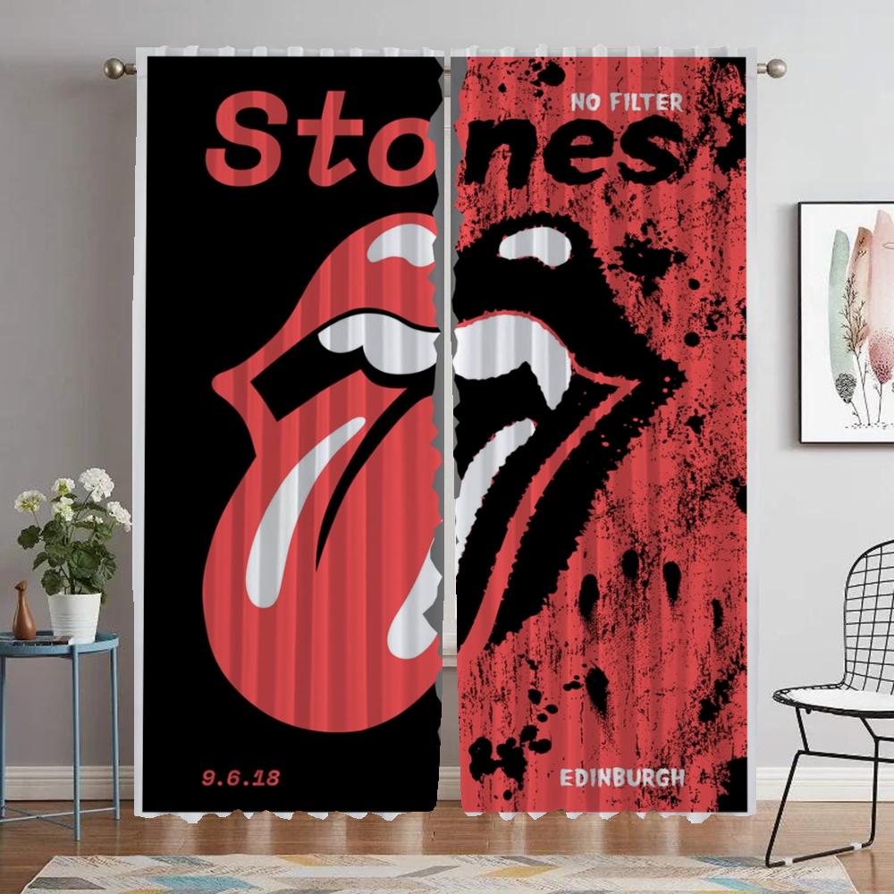 The Rollings Stones Shades Противомоскитные шторы для гостиной, занавески на окна, украшения на Хэллоуин, тюль для спальни, кухни