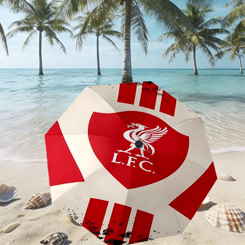 Зонт Liverpool F.C. с принтом, автоматическое открытие/закрытие - Портативный складной дизайн - Для ежедневного использования, путешествий/на улице - Подарок на день рождения