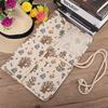 Floral Print Canvas Roll Up Pencil Bag Wrap Curtain Pen Case Large Capacity Storage Pouch