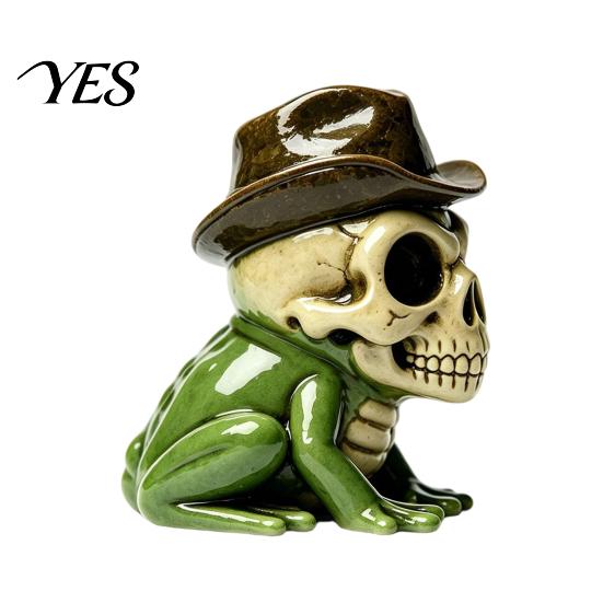 Bedroom Resin Ornament Halloween Skull Frog Figurine, Small Sculpture, Collectable Spooky for Home Office Table Shelf Decor Durable