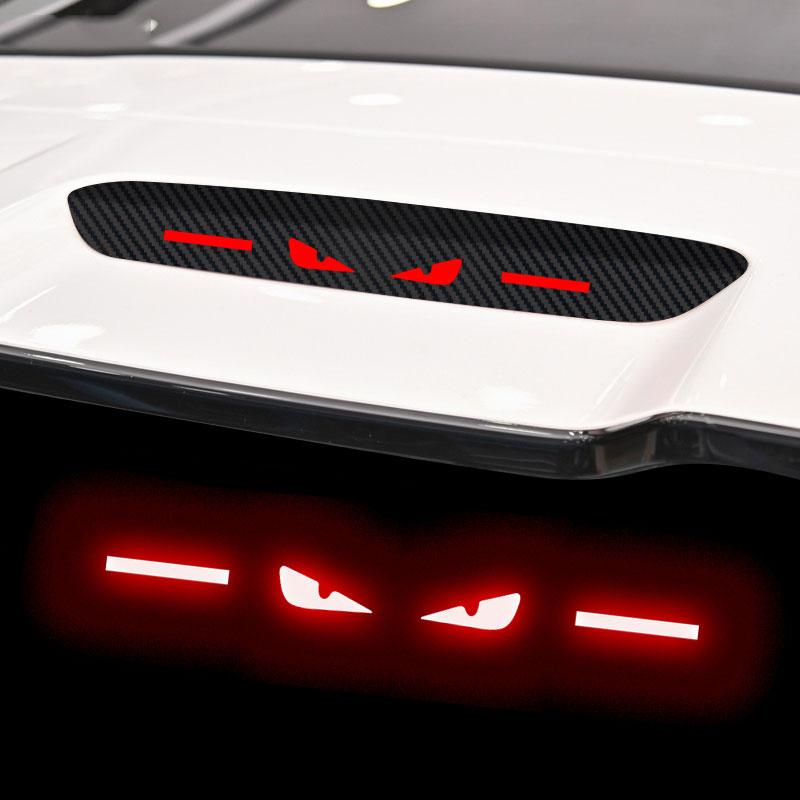 For Geely Coolray 2020 2021 Specialized High-position Brake Light Stickers Car Logo Carbon Fiber Texture Automobiles