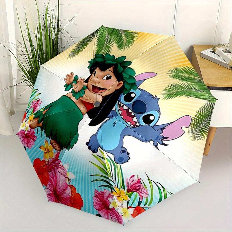 1pc Happy Star and Stitch Pattern Umbrella, Fashionable, Personalized, High-Value Folding Umbrella, a Must-Have for Summer, 8-Rib Durable Ir
