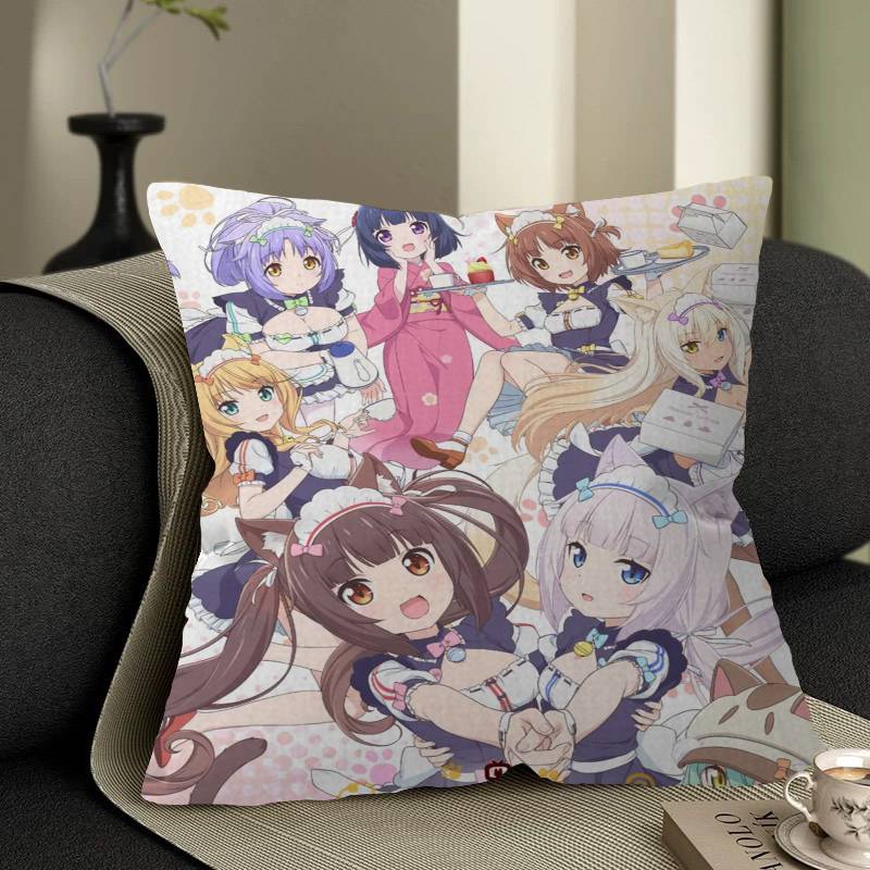 Anime Nekopara Pillow Gift Home Office Decoration Bedroom Sofa Car Cushion Cover Case 45X45