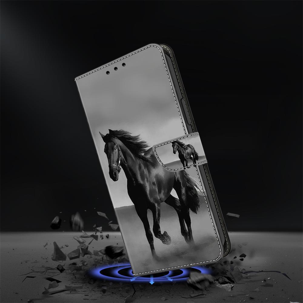 Кожаный чехол для мобильного телефона A Steed Dark Horse с рисунком для iPhone Samsung Xiaomi Redmi Motorola Nokia Sony LG
