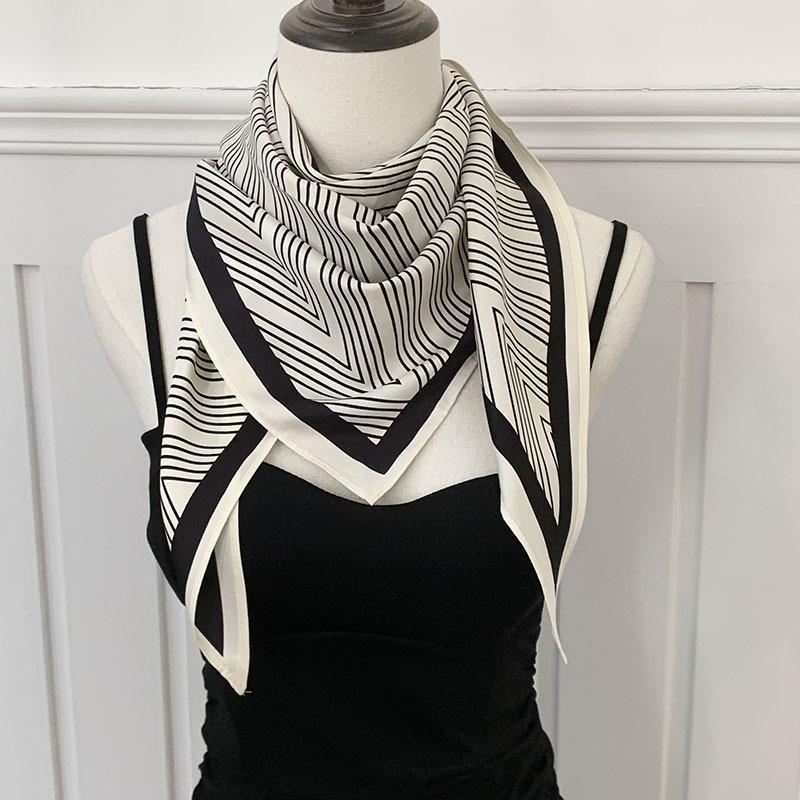 Silk Scarf High-end New Summer Multi-purpose Scarf Shawl Versatile Decorative Scarf Headscarf Triangle Scarf Waist