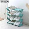 Solid Color Foldable Multi-functional Household Door Storage Shelves Free-installation Room Decoration Shoe Racks