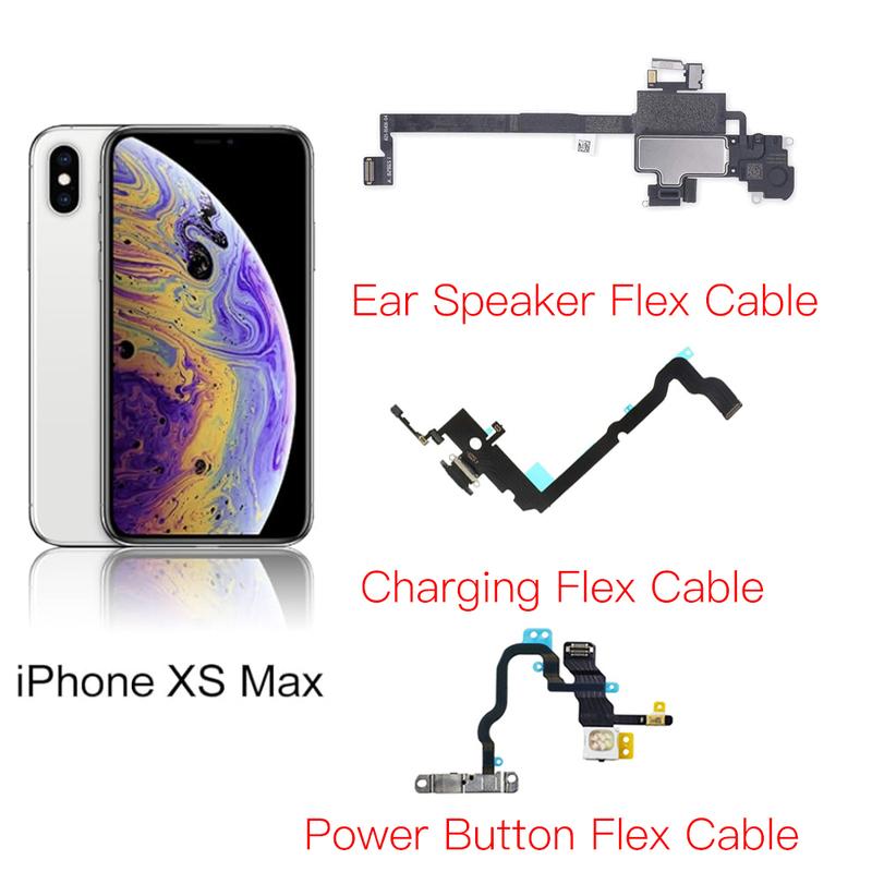Проблема с микрофоном Решение Для iPhone X XR XS Max Динамик уха Зарядная док-станция Шлейф кнопки питания Замена