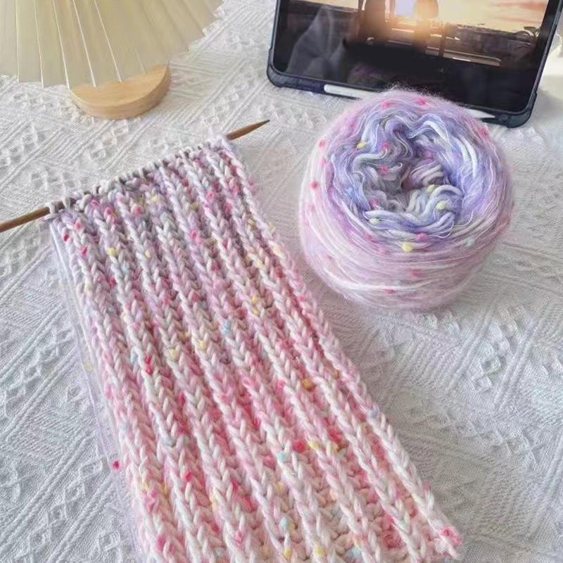 One Ball Rainbow Candy Wool Hand Knitting Mohair New Icelandic Wool Gradient Colour Thick Wool Yarn Scarf Diy Hand Mixed Yarn