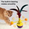 Interactive Cat Feather Toy Self Play Tumbler Toy with Feather And Ball Kitten Exercise Toy for Bored Indoor Adult Cats