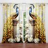 2 шт. Великолепная занавеска с принтом павлина для домашнего декора - Карманная штора для окон в спальню, офис, кухню, гостиную