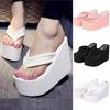 Summer Women High Heel Sandals Thick Bottom Wedges Anti-slip Beach Flip-flops