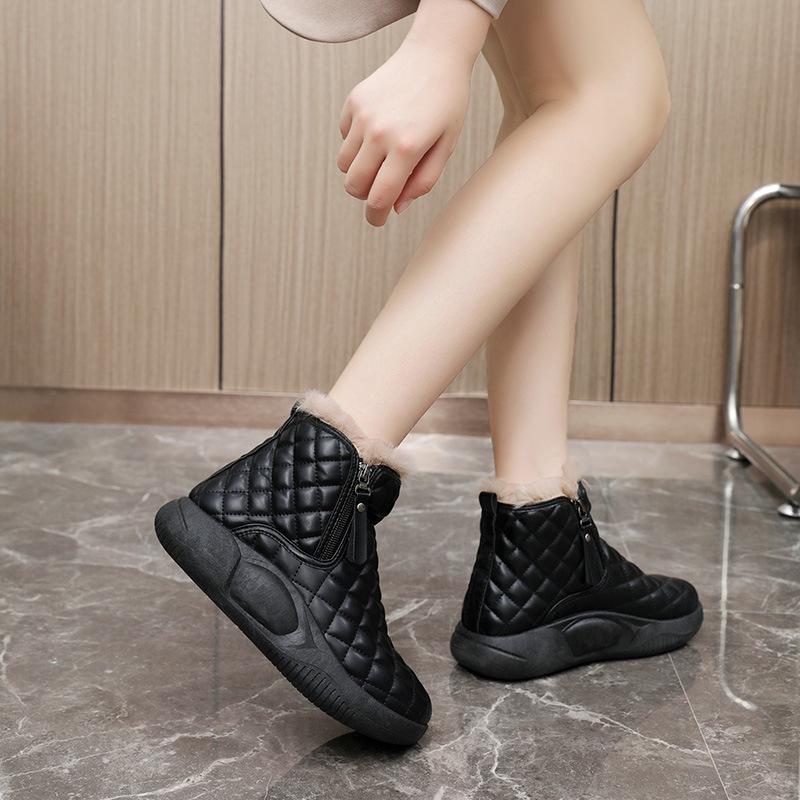Winter Ladies Shoes Lace Up Women Sneakers Snow Ankle Boots Waterproof Warm Platform Botas Woman Footwear