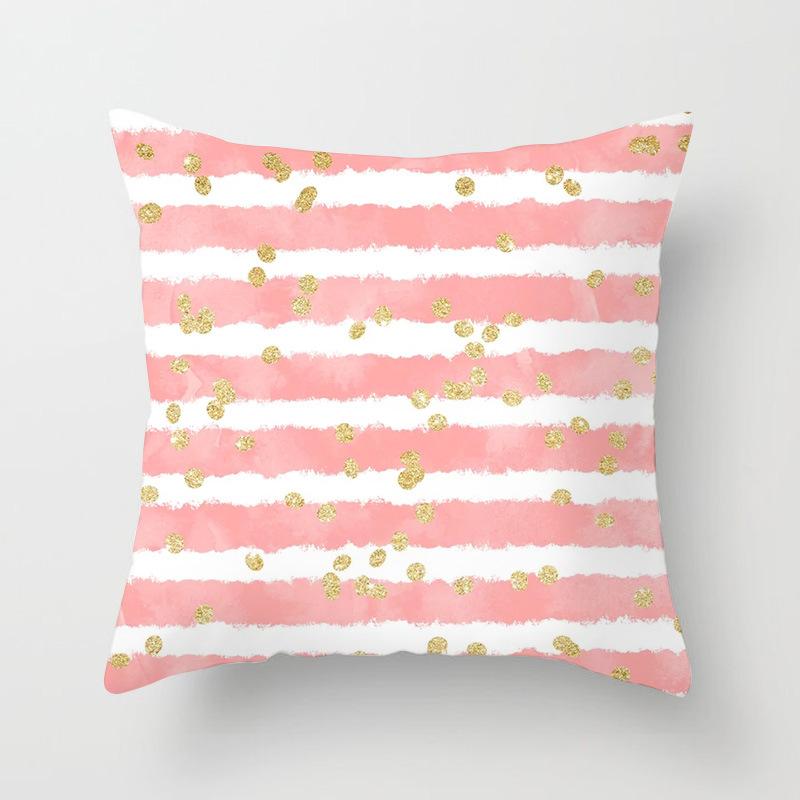 Popular Pink Marble Geometric Series Pillowcases, Home Fabric Sofa Cushion Covers