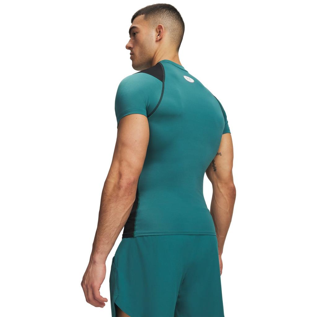 Under Armour HeatGear® Elite Тренировочная Фитнес Бег Легкая Дышащая Универсальная Футболка с Коротким Рукавом Мужские топы Ретро-Зеленый 6015382-338