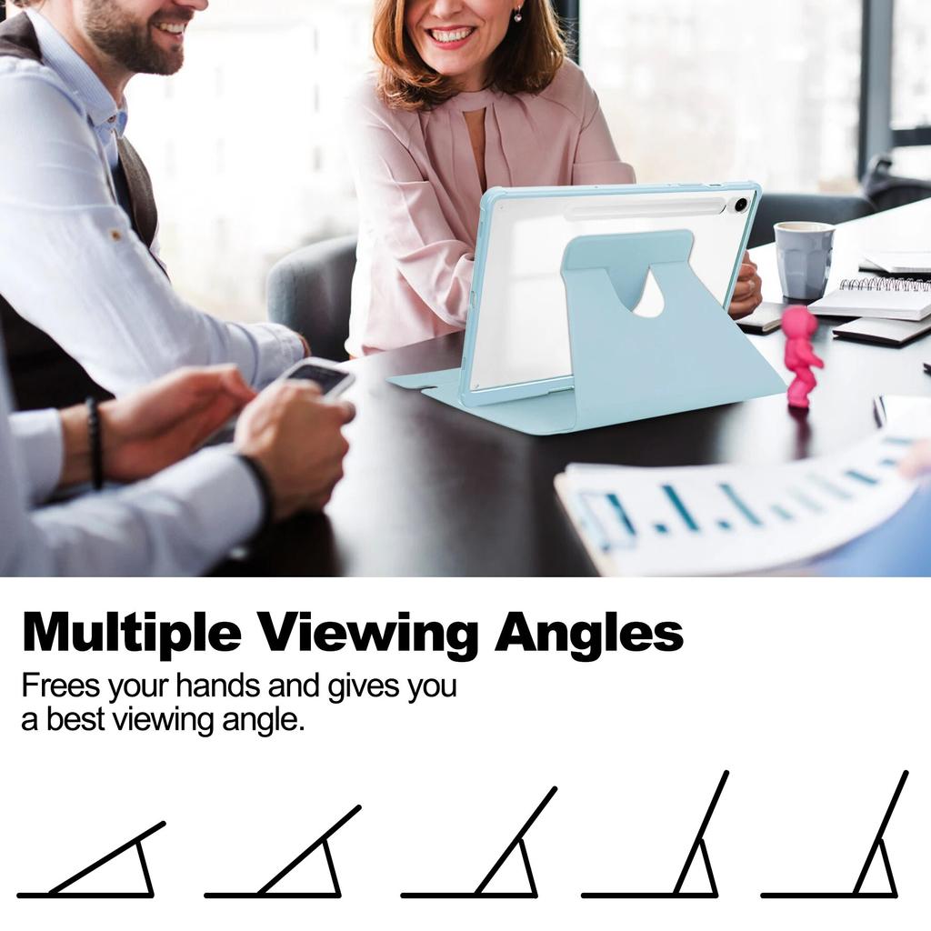 Кожаный чехол с клавиатурой Bluetooth для Samsung Galaxy Tab S9 FE Plus X616 X610 12,4 Tab S9FE 11 дюймов, вращающийся чехол для планшета, силиконовый защитный чехол