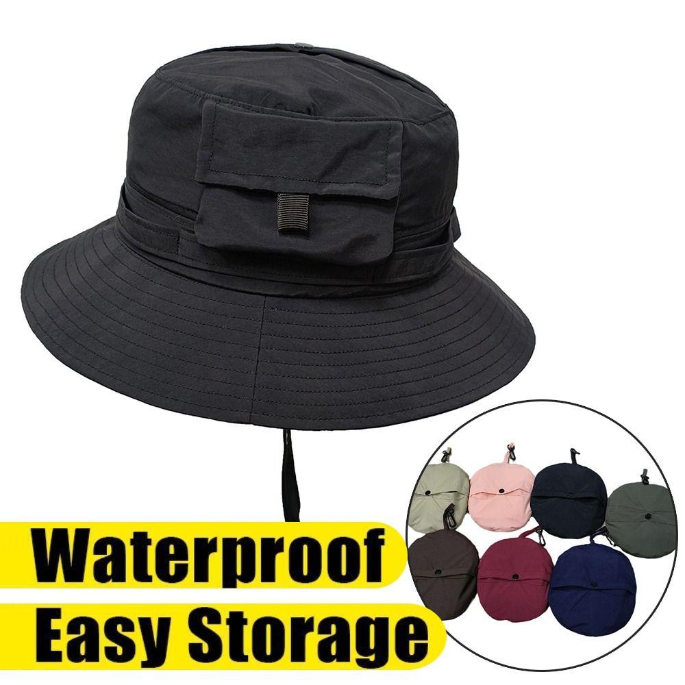 Fashion Foldable Bucket Hat Waterproof Sun Protection Fisherman Hats Quick Drying With Storage Bag Sunscreen Cap Summer