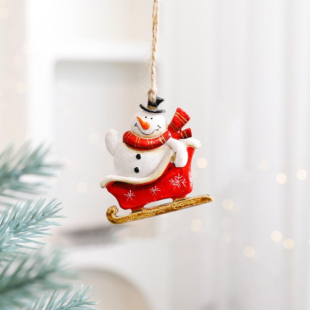 Resin Christmas Tree Hanging Ornament Snowman Xmas Pendant Christmas Gift Toy