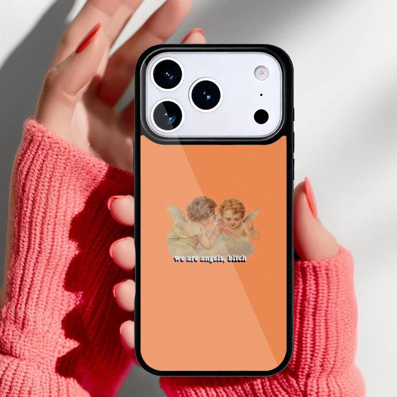 Чехол для телефона 'Ангелочки' для iPhone 17 16 15 14 13 Pro Max Задняя крышка для 12 11 Pro Coque