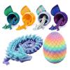 3D Printed Mini Dragon Egg Articulated Dragon Fidget Toy Inside Egg Easter Basket