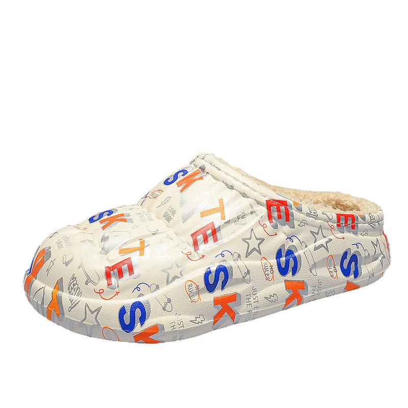 Зимние парные тапочки для дома, теплые бархатные женские тапочки, водонепроницаемые нескользящие туфли из хлопка EVA, легкие хлопковые туфли на плоской подошве