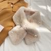 Dongdaemun Fashionable Pearl Plush Small Scarf for Women Ins Winter Imitation Rabbit Fur Collar Thickened Neck Protector Versatile Scarf